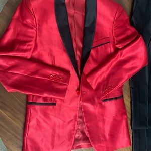 Red & Black Men Suit Jacket